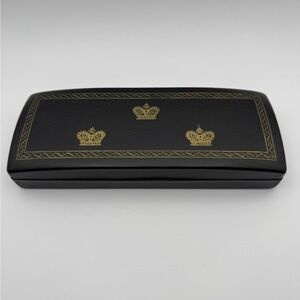 Vintage Shield Luxurious Black and Gold Crown Jewelry Case